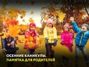 Осенние каникулы! Важные правила для ваших детей.